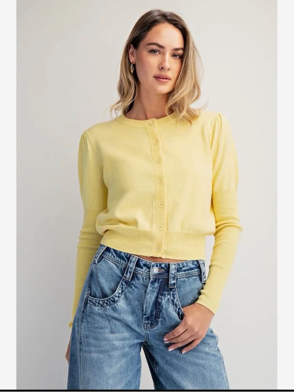 Cotton + Cashmere Yellow Cardi